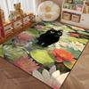 1PC Black cat in lily pond Pattern Rug Carpets for Bedroom Living Room Sofa Mat Creative Door Mat Cloakroom Home Decor
