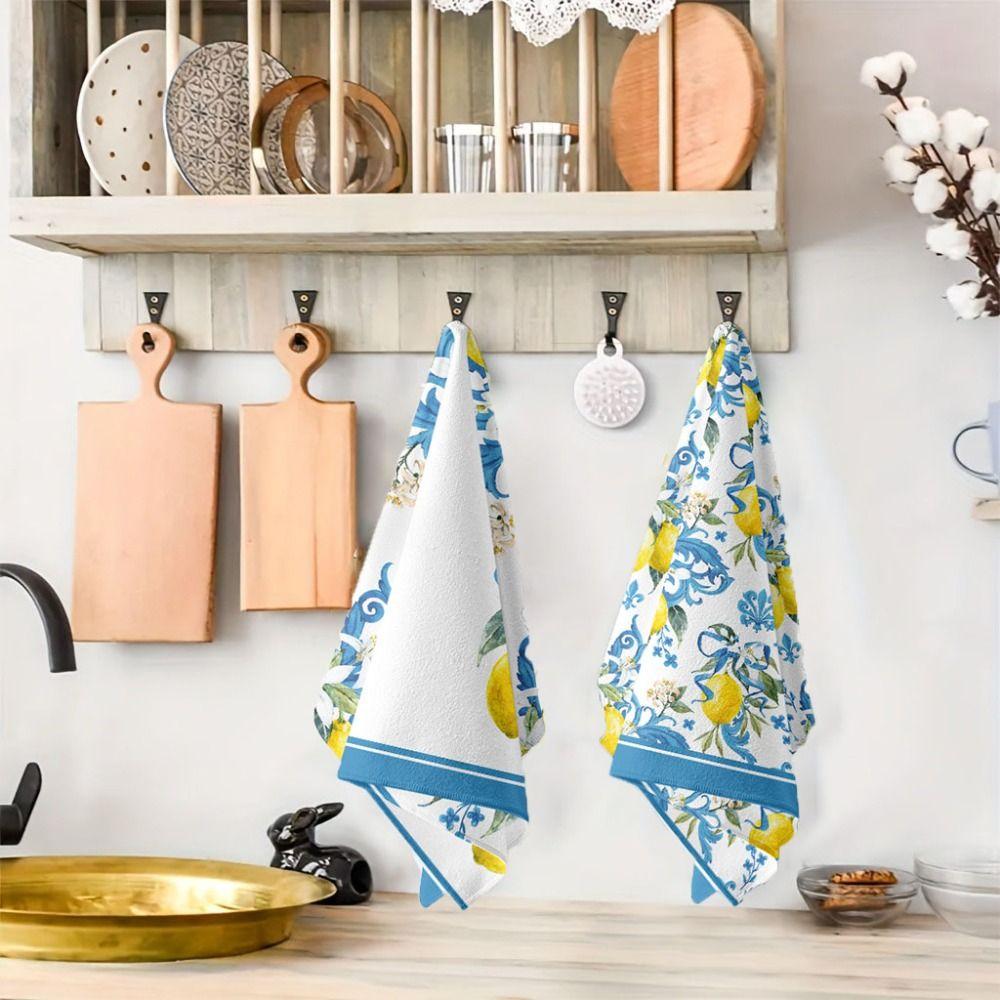 2pcs Reusable Kitchen Hand Towel Washable Dishwashing Cloth Napkin Tea Towel  Cleaning