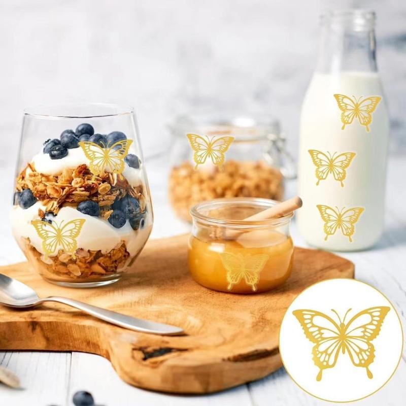 1 Roll Waterproof Sticker Adhesive Golden Butterfly Sticker Easy Peels And Stick For Journals Laptops School Accessory