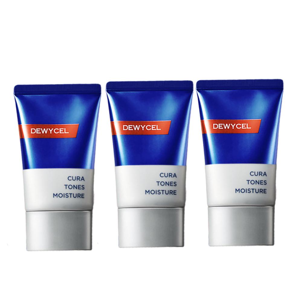 DEWYCEL Curatones Moisture Cream Triple Set 40ml + 40ml + 40ml SPF 50+ PA++++ Long-Lasting Hydrating Sunscreen Brightening Tone-Up Base