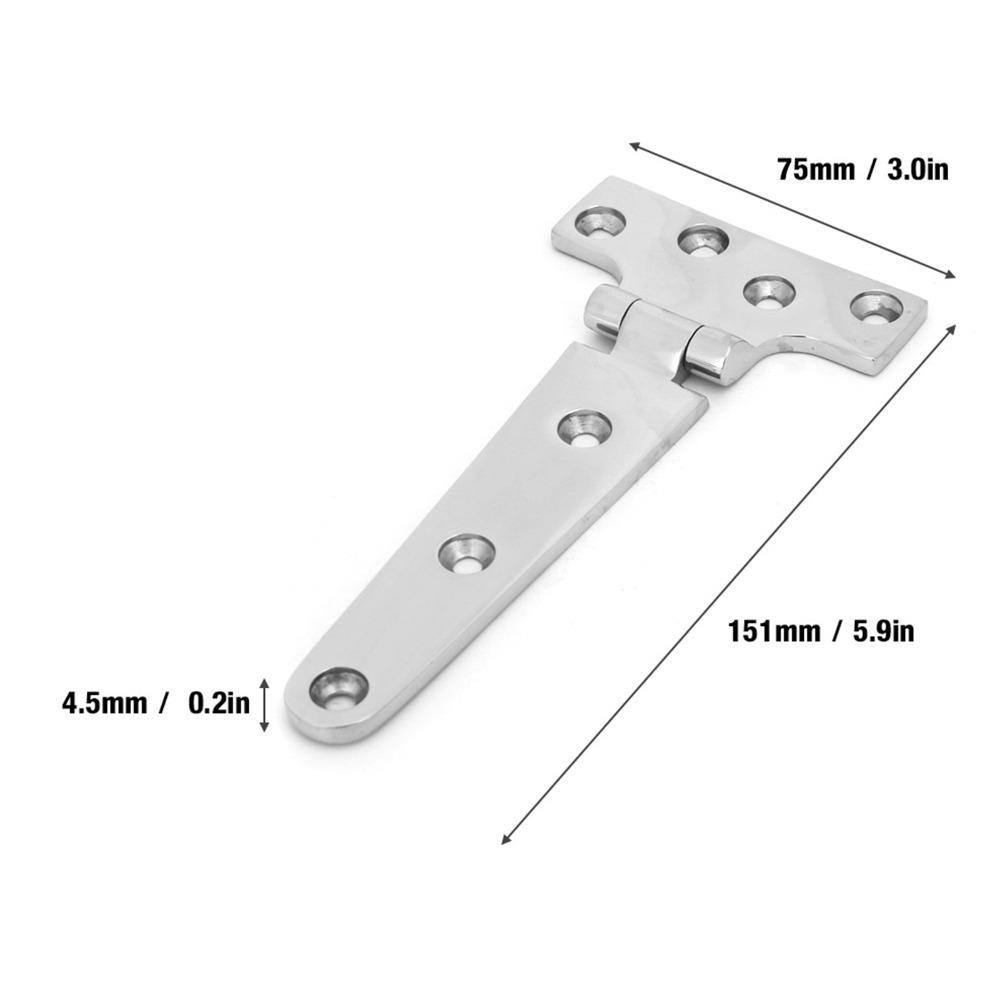 2 PCS 6x3 Inch T Hinge Marine Grade Boat Hatch Hinge Heavy Duty Door Hinge for Boats and Doors