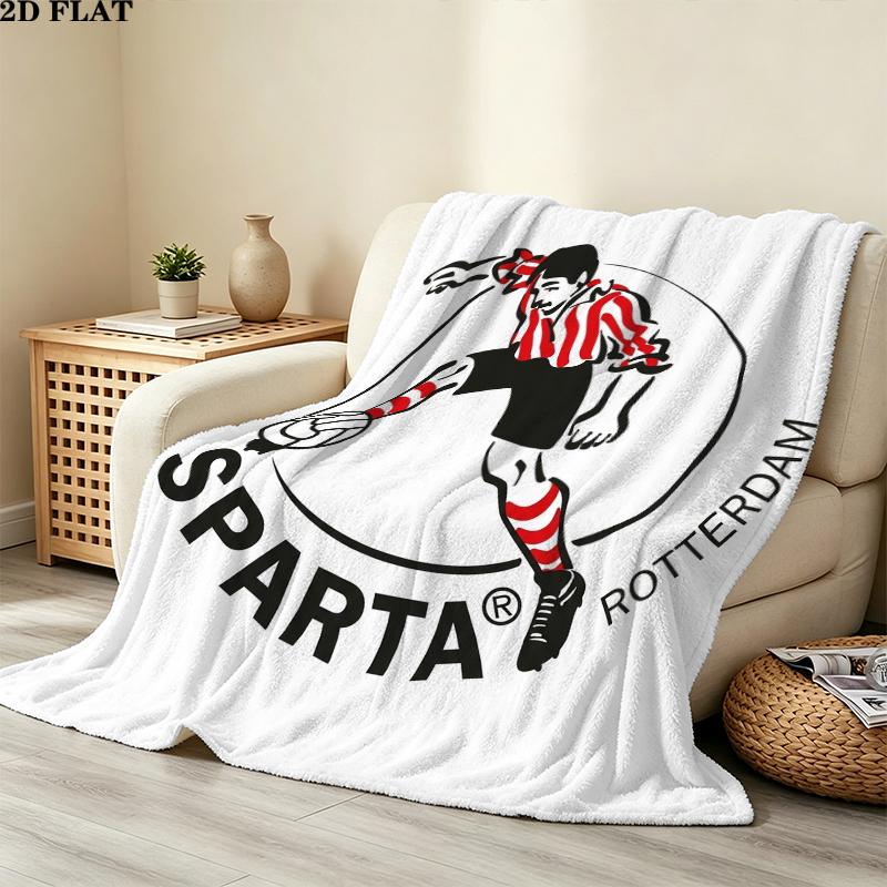 Sparta Rotterdam Print Flannel Blanket, High quality Comfortable for All Seasons, Home Decor, Warmth and Comfort, Perfect for Christmas Gifts