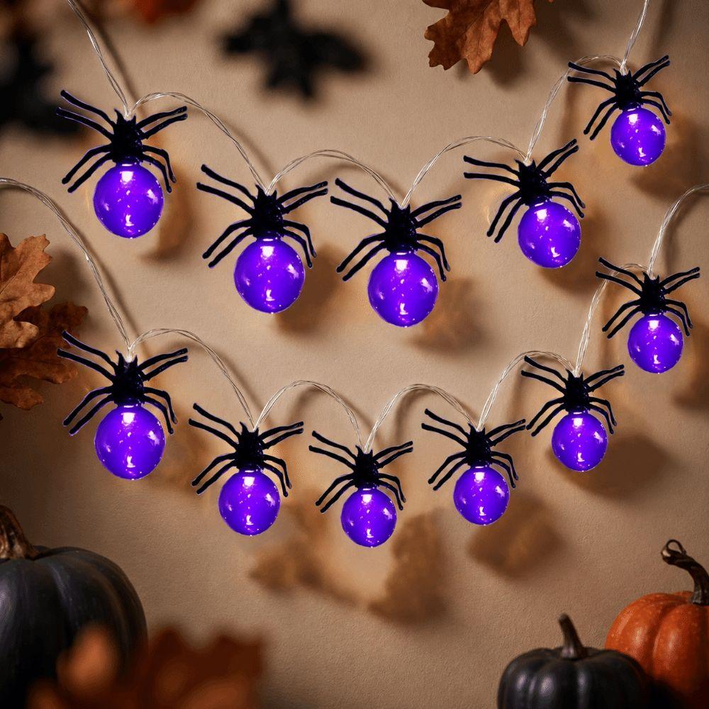 Spider Shaped LED Halloween String Lights Halloween Themed LED String Lights  Yard Decor