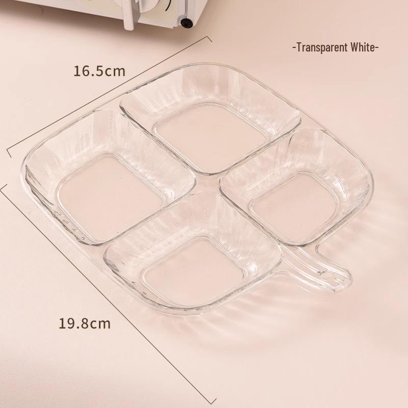 Multi-compartment Side Dish Plate for Dipping Sauces and Kitchen Storage
