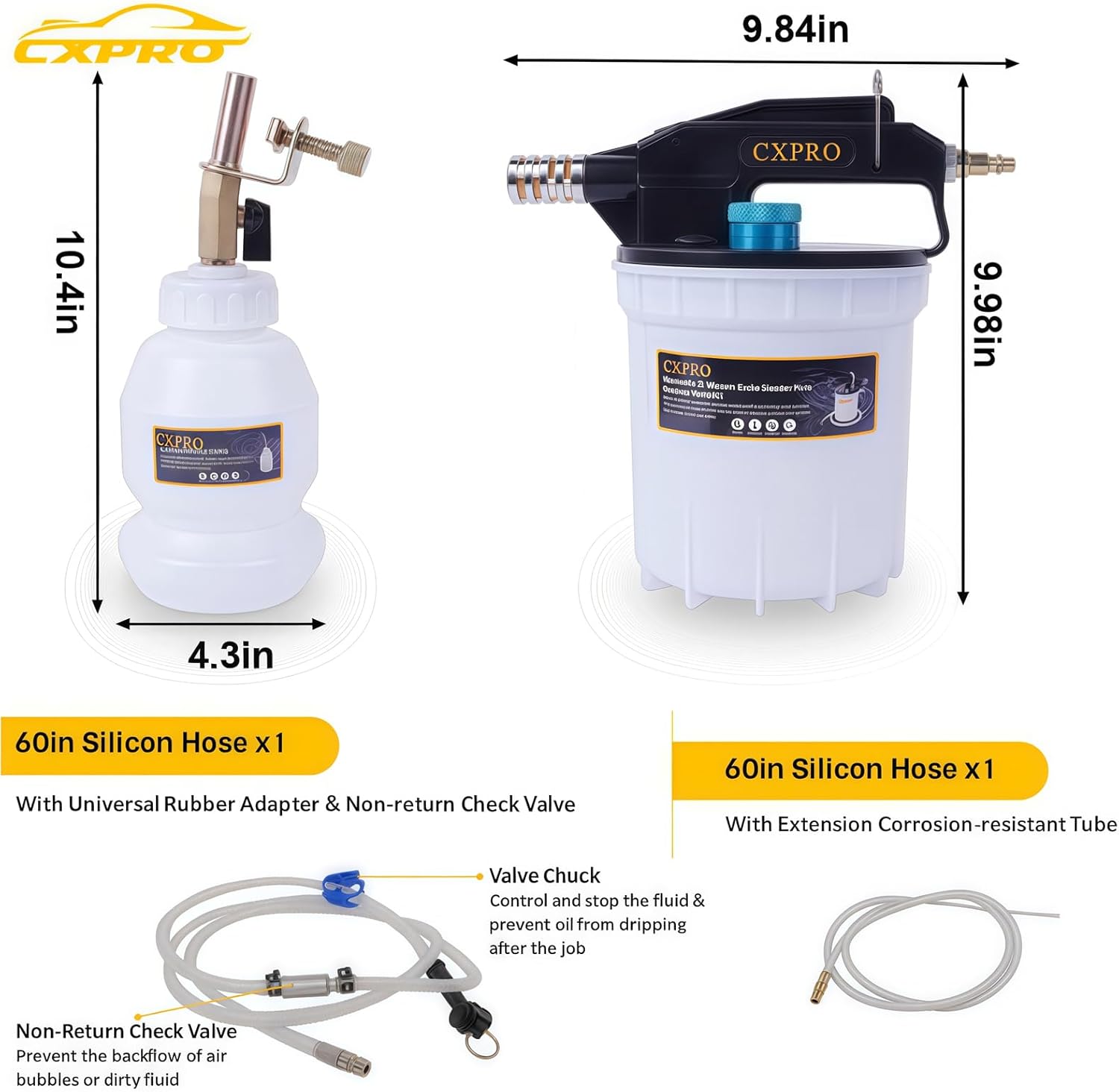 

24PCS Brake Bleeder Kit with 2L Extractor, 1L Bottle, 19 Adapters United States