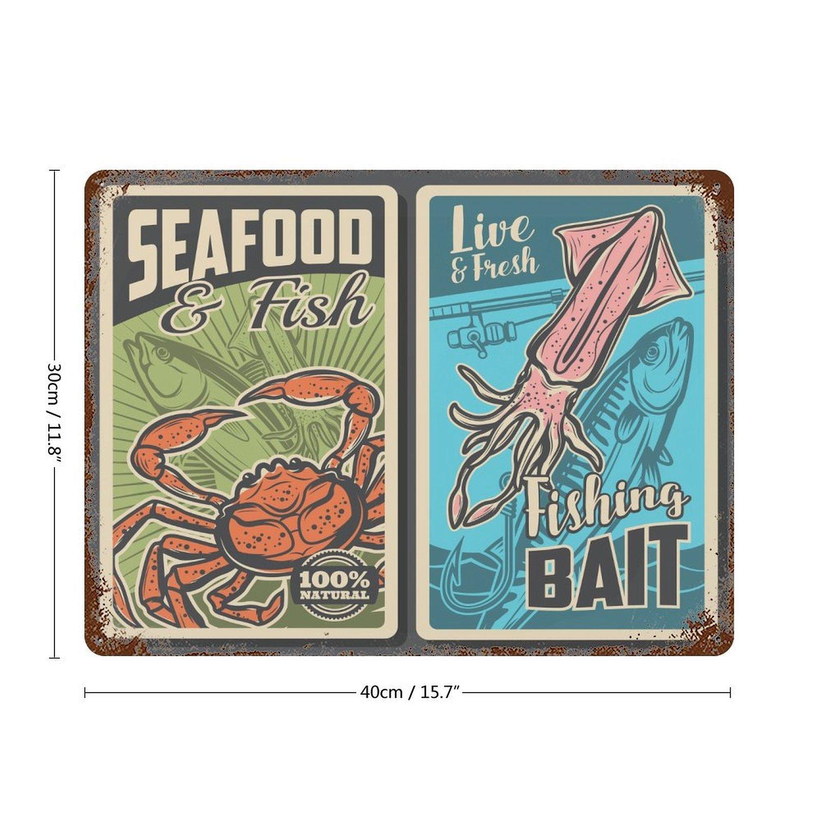 

1-Pack aged wall decoration metal sign, 20×30cm and 30×40cm, distressed finish for dining area, cafe or lounge 30*40CM