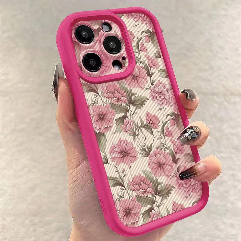 Vintage Floral Pattern Phone Case For iPhone 17 Cases iPhone 16 16e 15 14 13 12 11 Pro Max XS XR 7 8 Plus Shockproof Soft Cover