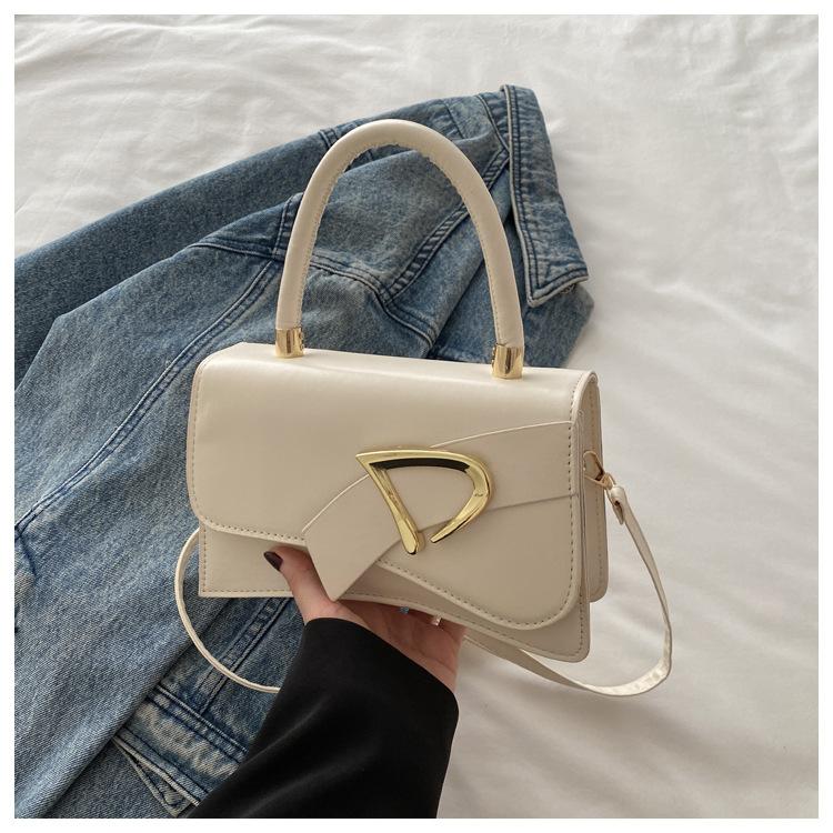 Chic Solid Color Faux Leather Shoulder Bag for Women, Minimalist Square Crossbody Purse, Trendy Casual Handbag