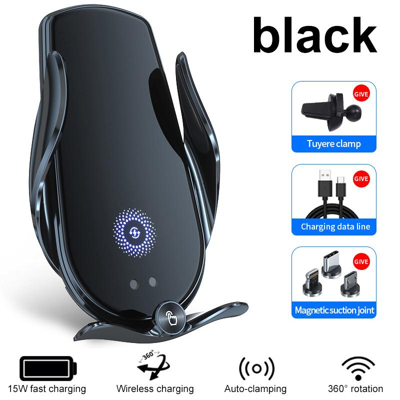 Universal Car Cell Phone Holder Bracket 15W Wireless Charging Handsfree Phone Holder In Car, For Dashboard Windshield Vent
