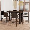 VidaXL 7-Piece Garden Bar Set with Armrests Patio Bistro Table and Stools Outdoor 3064813