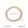 Wind Stainless Steel Inlaid Square Zircon Necklace Bracelet Light Luxury High-end Collarbone Chain Jewelry