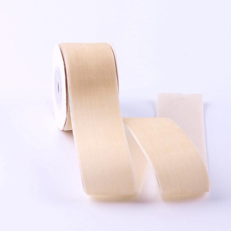 Eco-Friendly 38mm Single-Sided Flocked Velvet Ribbon Spool for Gift Wrapping DIY Bows Hair Accessories Birthday Cake Box Bands