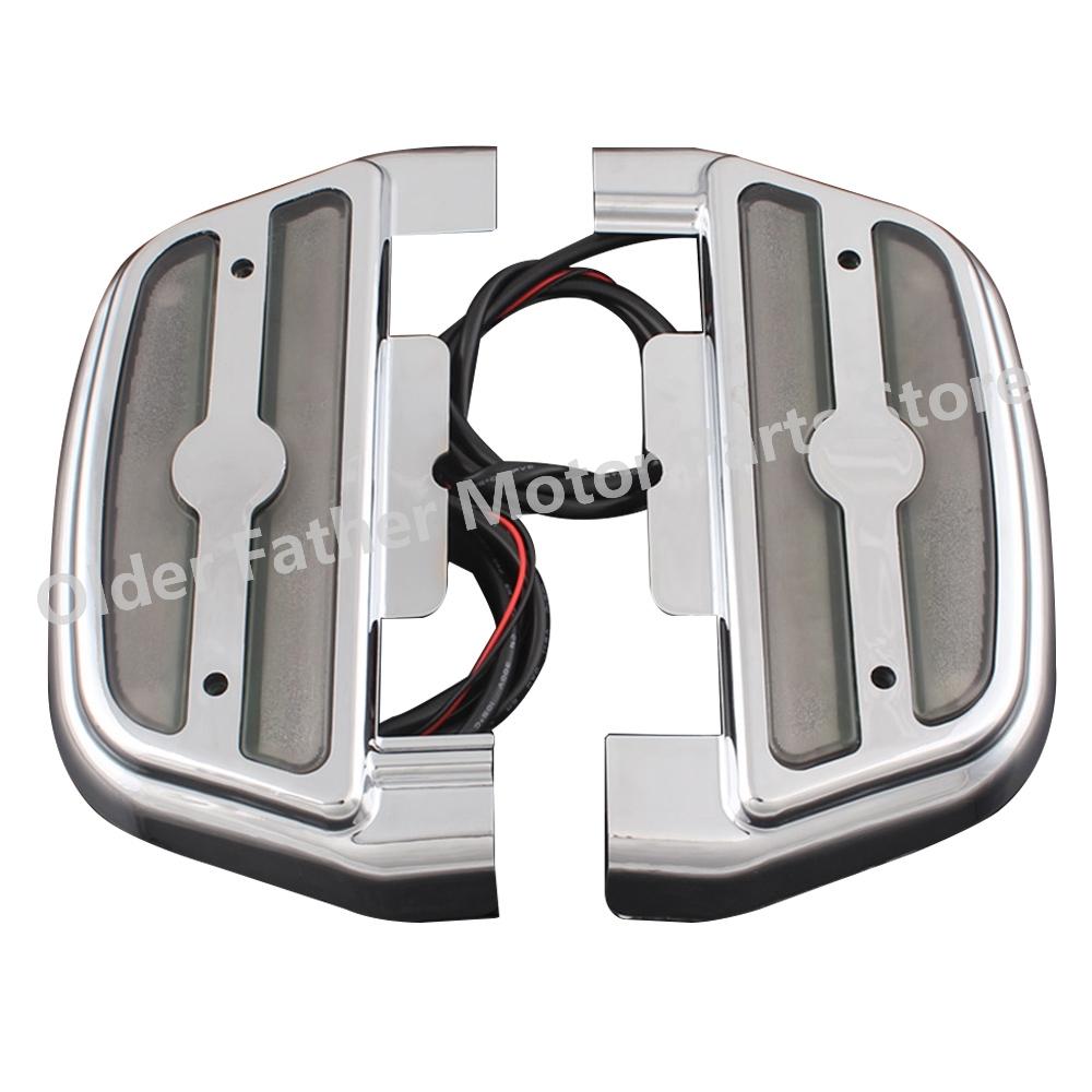 Motorcycle Accessory LED Light Rear Foot Rests Passenger Footboard Floorboard Covers For Harley Davidson Touring Glide Trike