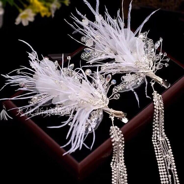 New high-value crystal mesh butterfly tassel hairpin hair accessories antique forest elf adult and children's hair accessories