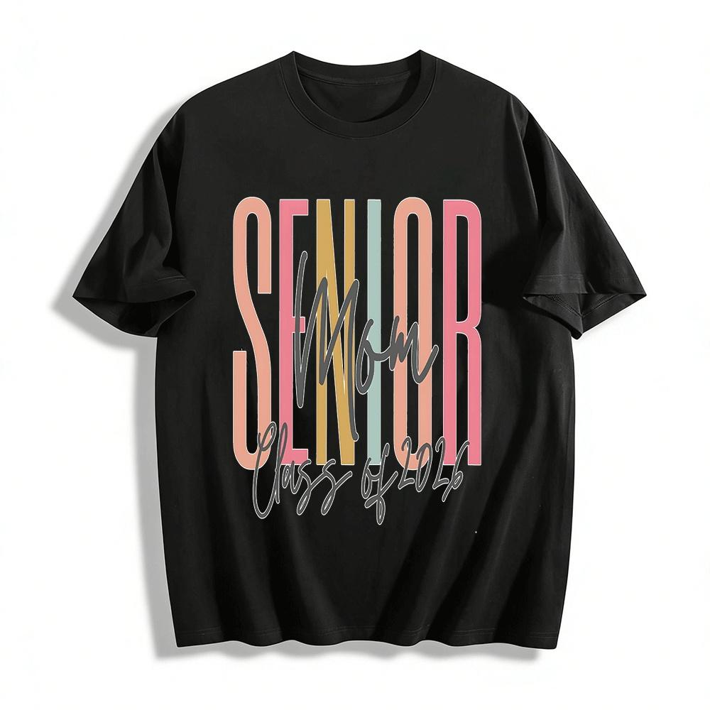 

Senior Mom Class of 2026 Graduation Family Matching Top Pure cotton T-shirt XXS