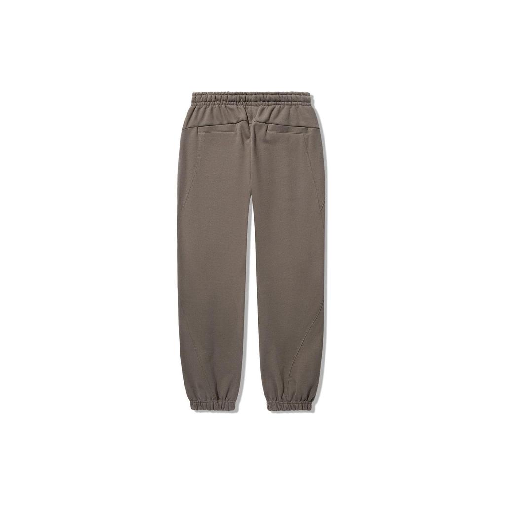 Li Ning Vital Series Solid Color Loose Fit Knit Sports Pants Men Pants Mushroom-Brown AKLTD97-5