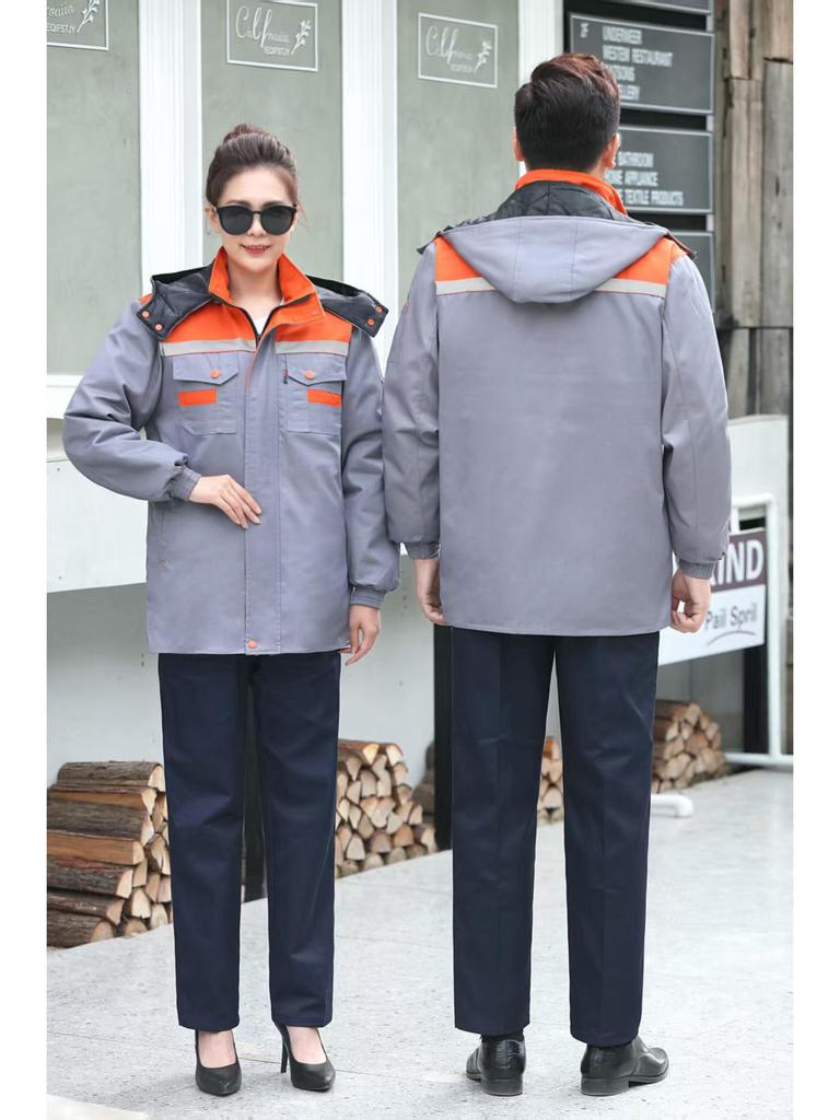Thickened Winter Cotton Work Suit with Custom Logo for Auto Repair