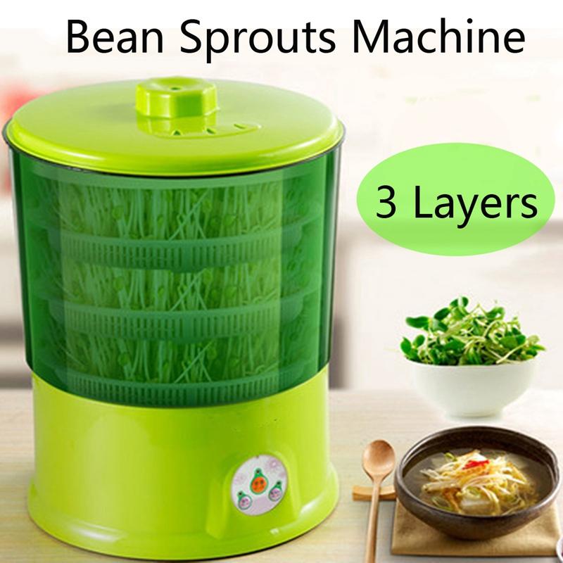 220V 50Hz Multifunctional Homemade Sprout Double Layer Green Automatic Bean Sprouts Machine