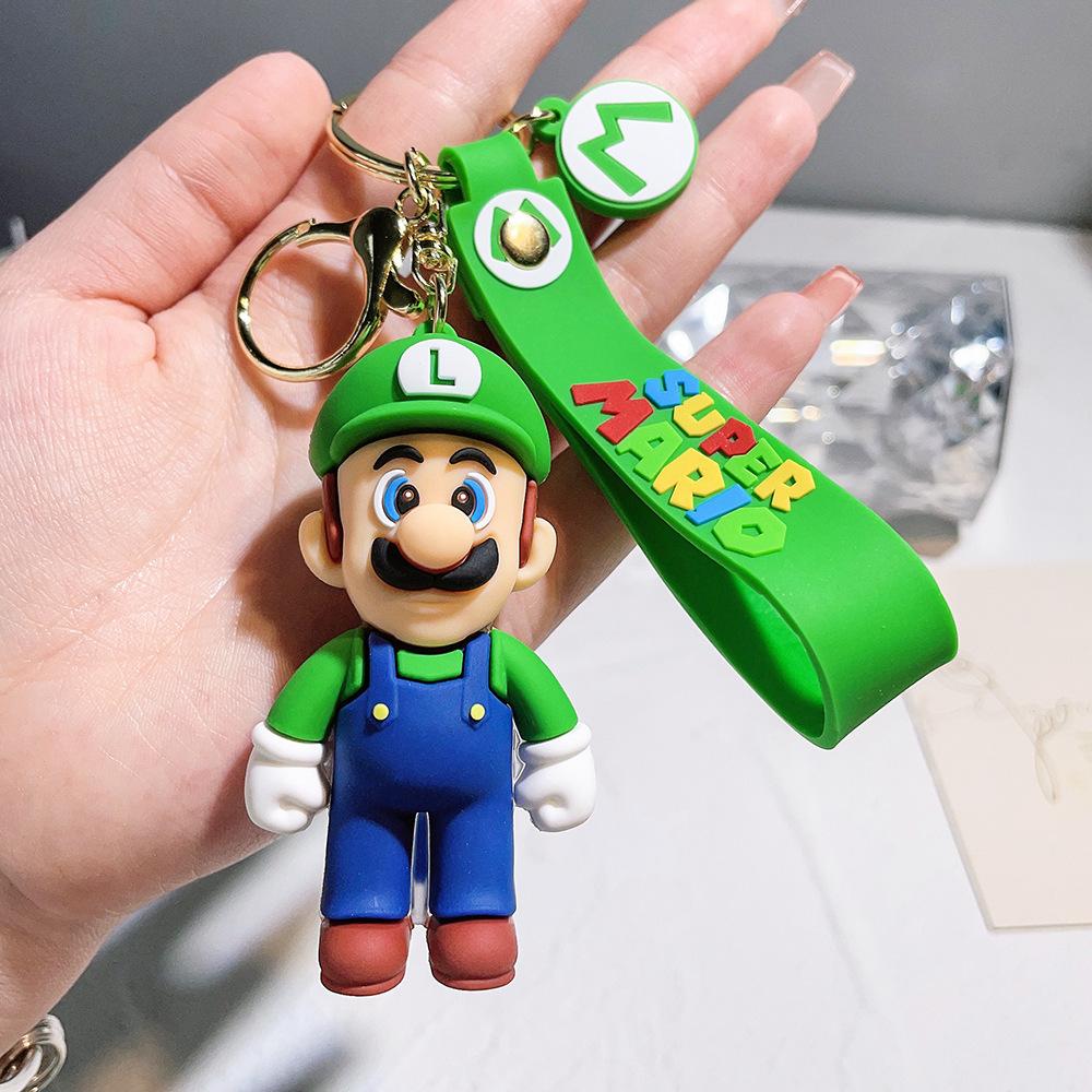 Süper Mario Anahtarlık Mario Bros Luigi Toad Yoshi Bowser Aksiyon Figürü Model Aksesuarlar PVC Çizgi Film Çanta Bebek Kolye Ucu Oyuncaklar Hediye