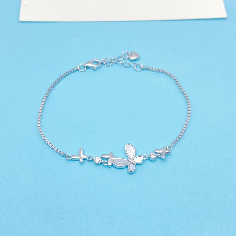 S925 Sterling Silver Starlight Butterfly Bracelet - Light Luxury, Korean Style Gift for Girlfriend 925 Sterling Silver