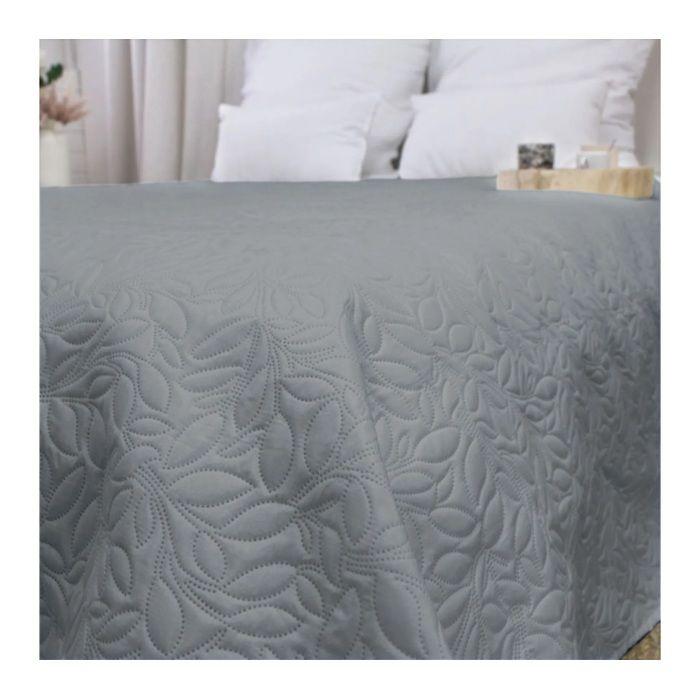 Couvre-lit en microfibre 240 x 220 cm Gris