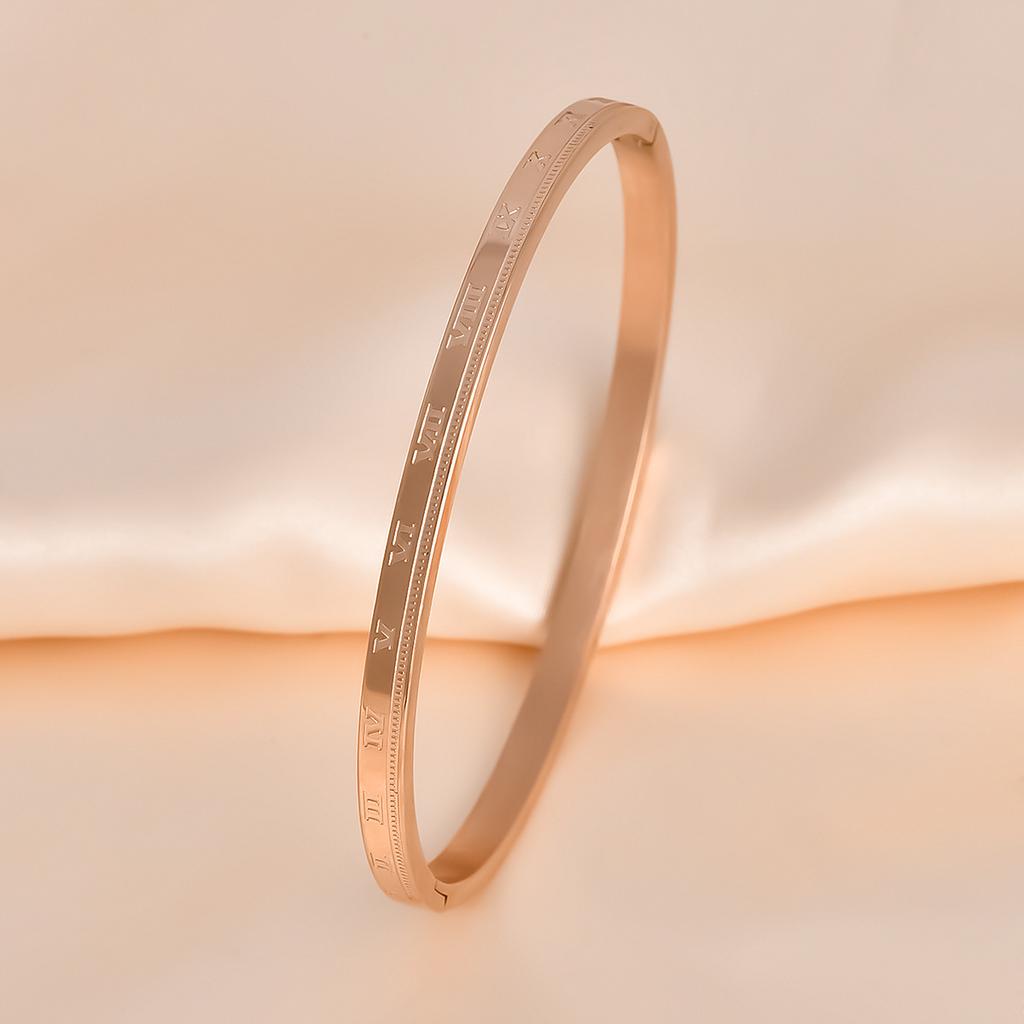 1PC European and American three-color thin ring bracelet, gold, silver, rose gold, versatile light luxury titanium steel