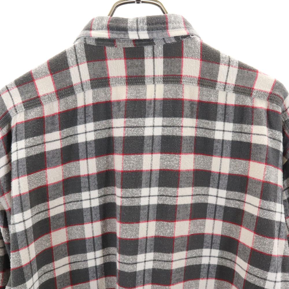 RRL 90er Jahre Initial-Etikett Rot 3 Sterne Altes Karomuster Langarm Flanellhemd Herren Gebraucht