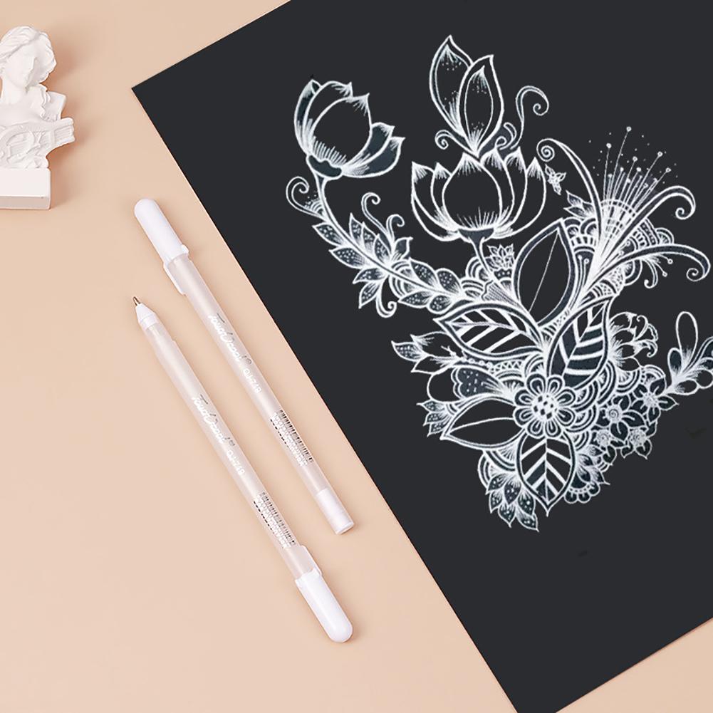 Pix marker alb de 0,8 mm, stilou cu gel cu cerneală creativ, pixuri graffiti pentru pictură, pentru student, desen, artă, scris, articole de papetărie