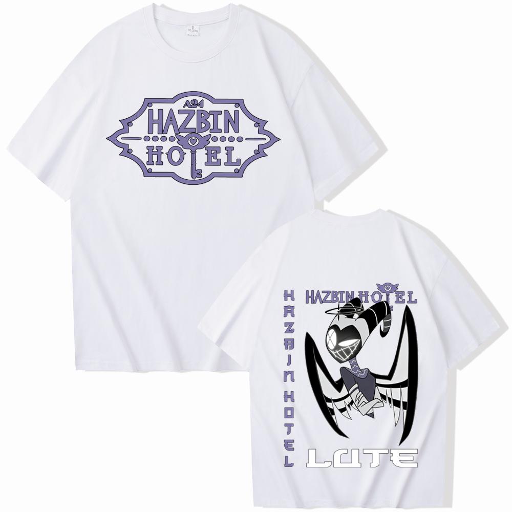 2026 New Hazbin Hotel Lute Graphic Design High Quality Fashion Tshirt Unisex Women Harajuku Short Sleeve Oneck Casual Shirt Gift