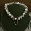 Freshwater Pearl Bracelet for Women Elegant Simple Hand Jewelry Unique Statement Gifts for Anniversary Wedding Party