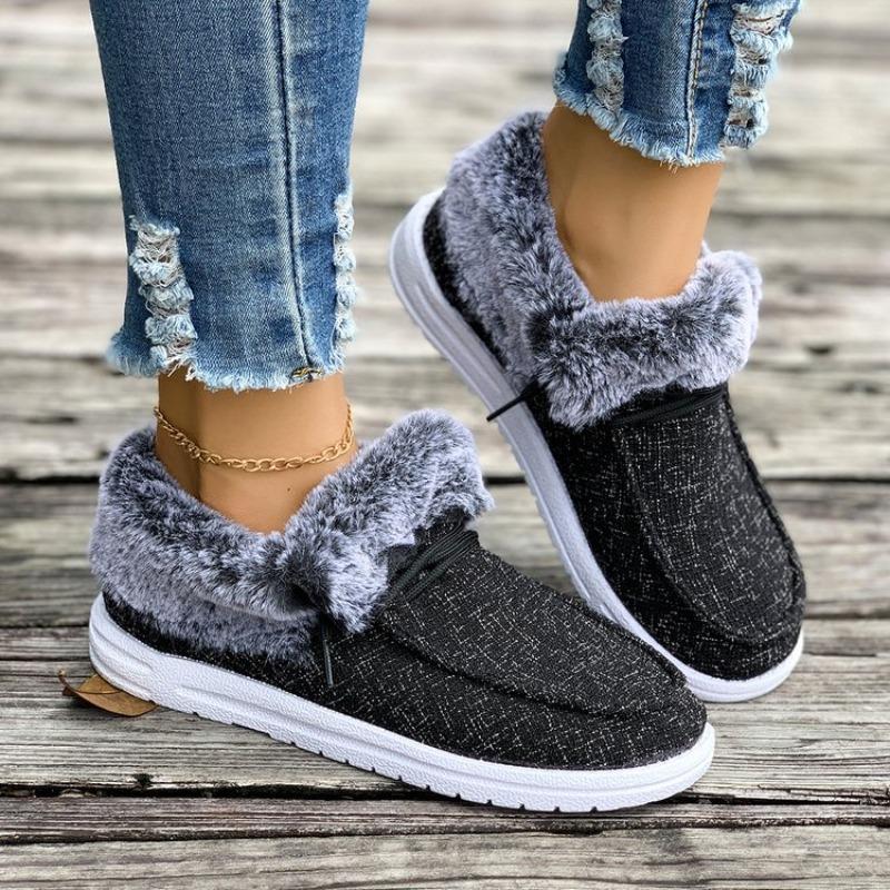 Neue Fleece-Schuhe in Übergröße für Damen, Rutschfeste Ein-Fuß-Baumwollschuhe