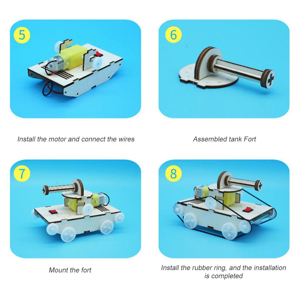 Wooden Tank Kit DIY Model Teaching DIY Wooden Tank Model Assemble Kit Mini Teaching Learning Students Children