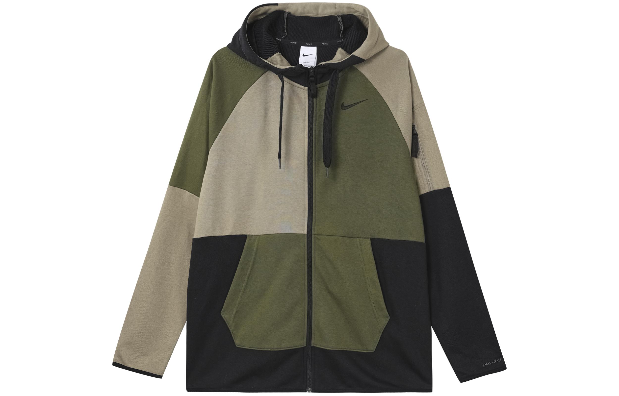 Nike Sweatshirts Men s Green Hooded Moderate Cardigan DQ4788-326 M