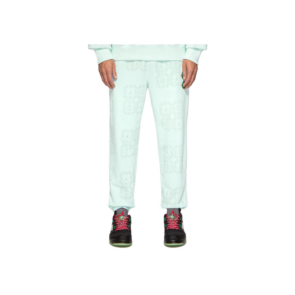 Jordan Clot Co-Branded Chinese Jade Yupei Logo Print Drawstring Joggers For Fall Men Bottoms Light-Green DO0010-394