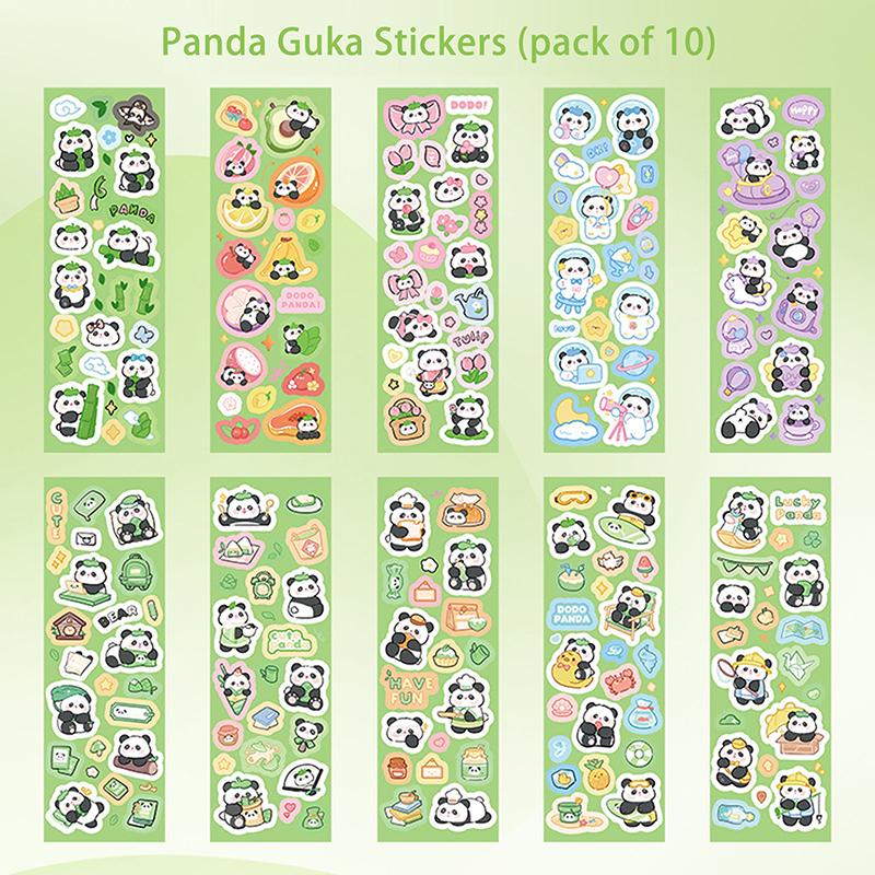 

10 шт. мультяшные милые наклейки для карт Capybara Gu Kawaii Animals Panda Handbook Stickers Creative Diy Decals For Notebook Stickers