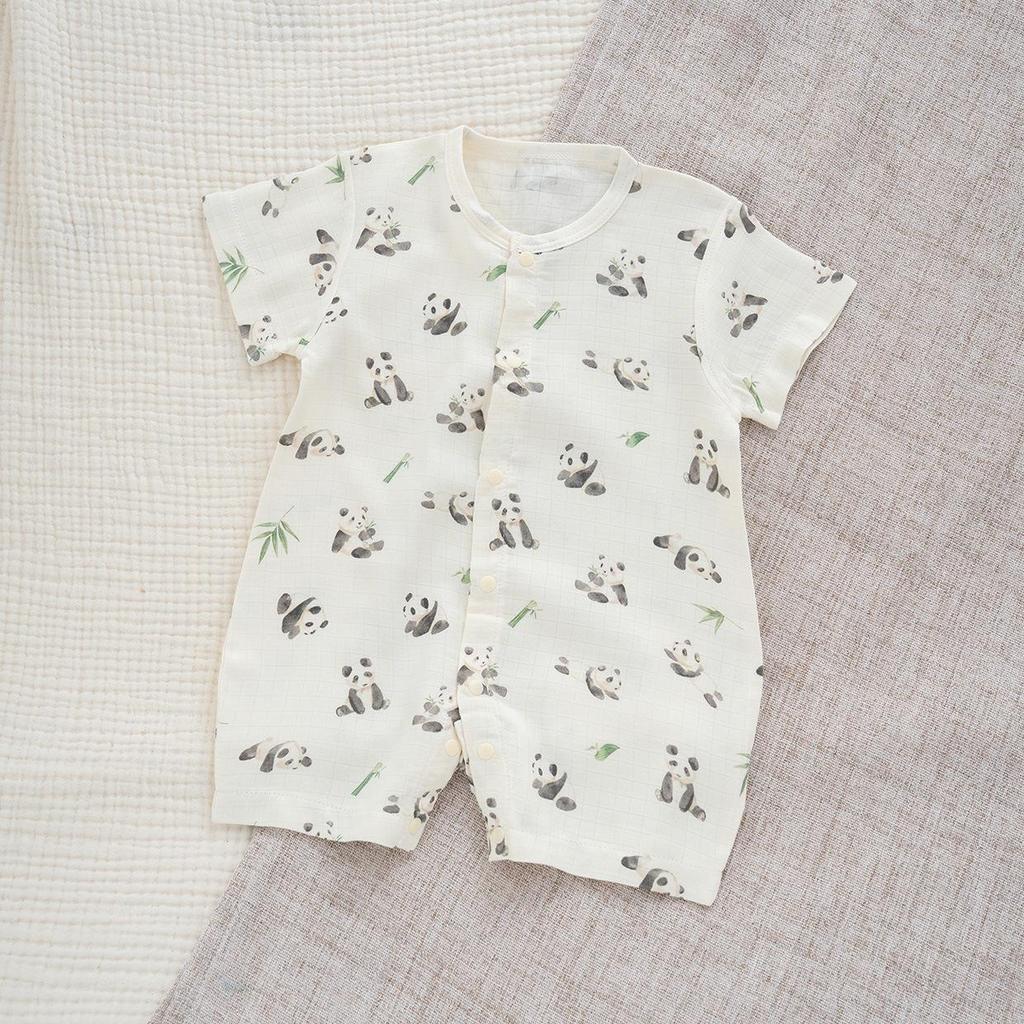 Newborn Ultra-Thin Cotton Short-Sleeved Jumpsuit for Summer
