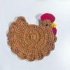 Cartoon Design Crochet Coaster Soft Fabric Insulation Placemat Woven Cup Mat  Halloween Decorative