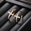 Cross Shaped Hoop Earrings Inlaid Sparkling Stones Elegant Minimalist Style Women Earrings for Daily Party Wear