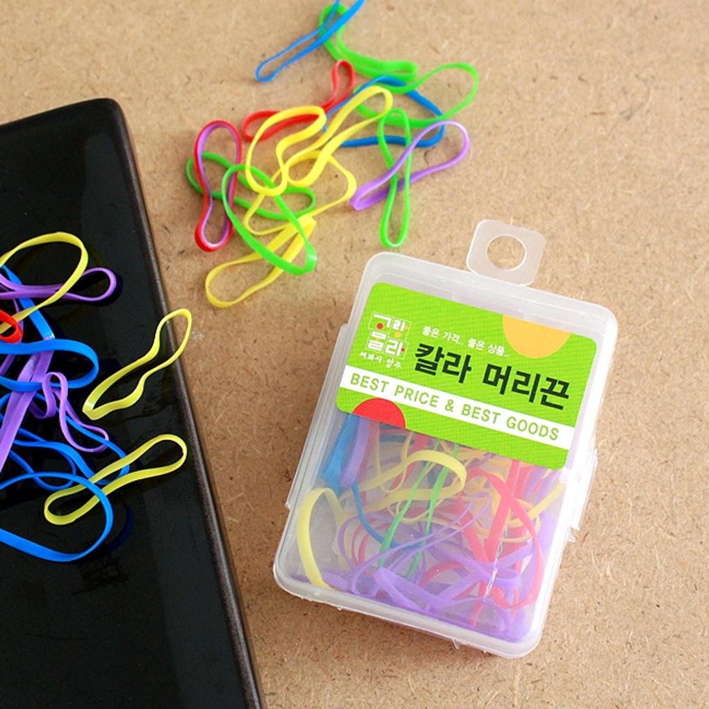 Women's Colored Rubber Hair Band Scrunchies (50 Pieces)