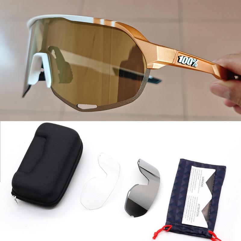 100 Radsportbrillen S3% Winddichte Sport-Sonnenbrillen für draußen Wandern Herren und Damen UV400 Schutzbrillen
