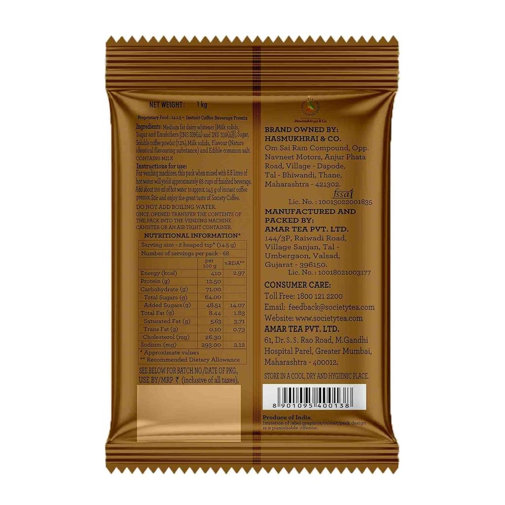 Society Daily Coffee Premix 1 Kg Pouch Instant Coffee Rich Aroma Flavourful & Tasty Beverage