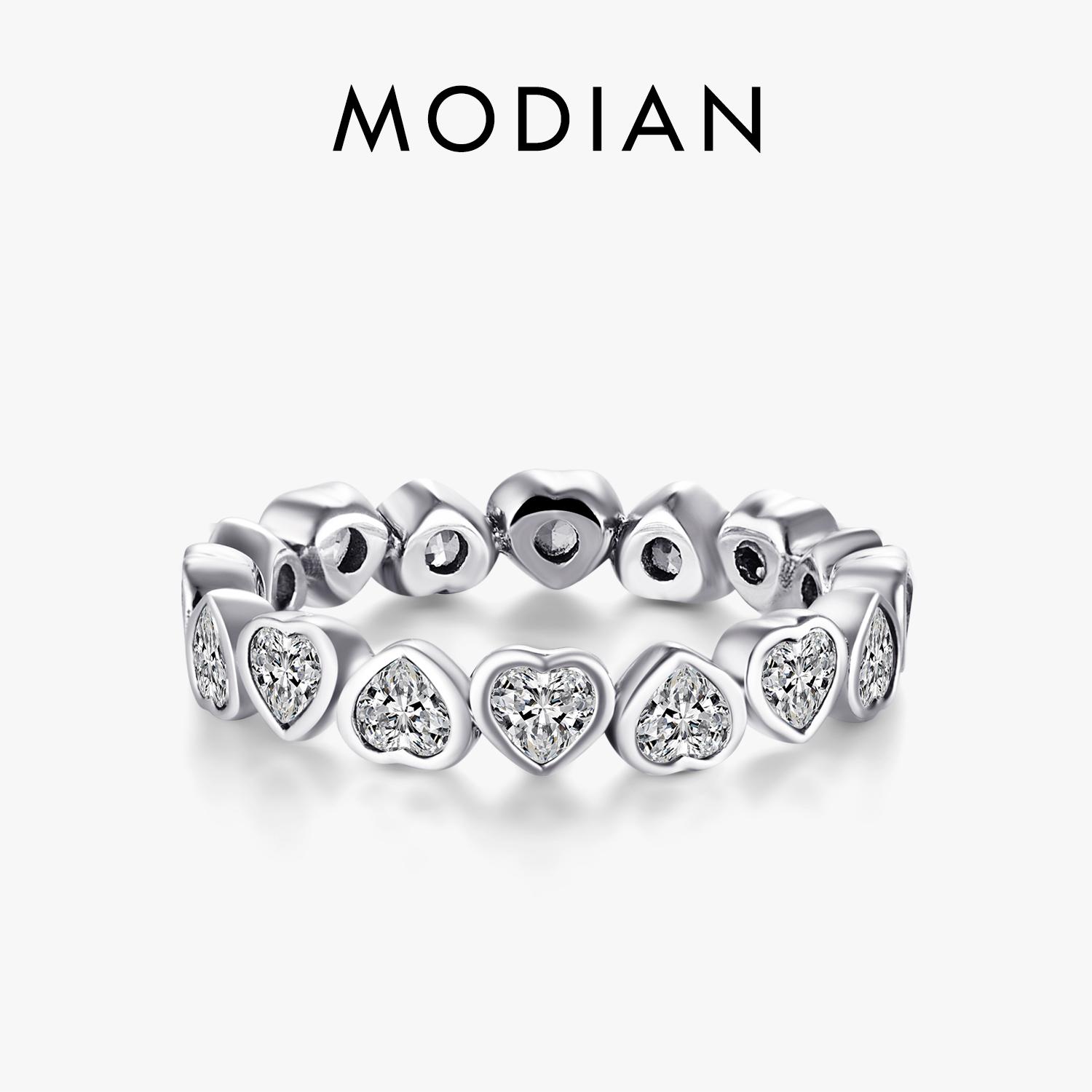 

Fashion Classic Cubic Zirconia Jewelry Real 925 sterling silver Love Hearts Ring Eternity Simulated Ring Bands Jewelry 5