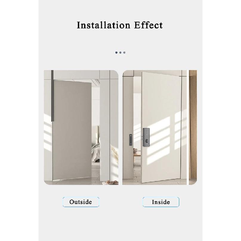 Bluetooth Electronic Door Lock Smartlock Tuya APP Remote Control IC Card Motor Lock Invisible Keyless No Drill Hole Installation