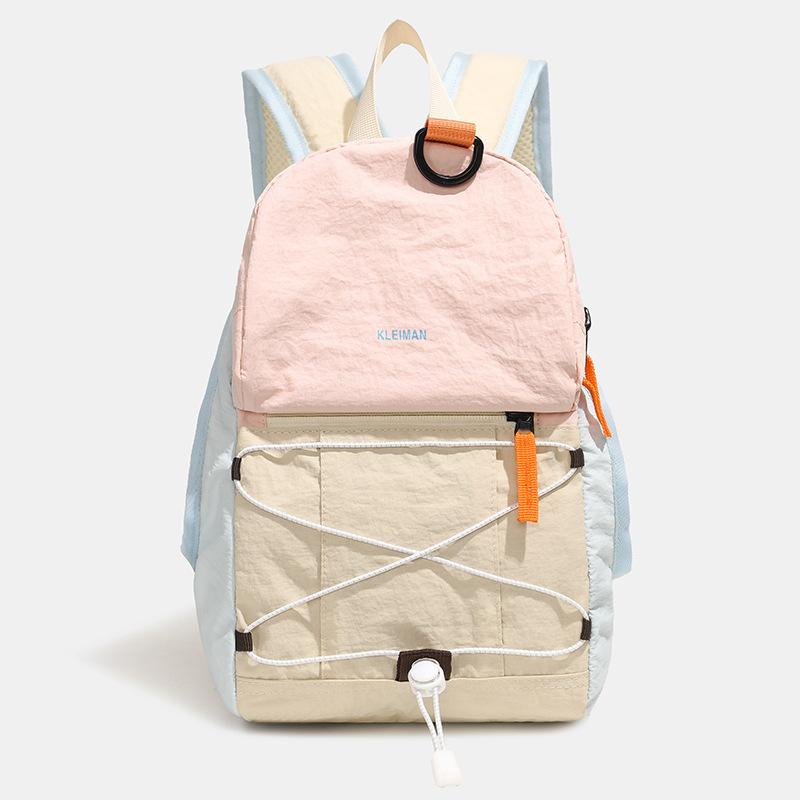 Schoolbag Mini Contrast Color Backpack Outdoor Lightweight Small Backpack Sports Climbing Mountaineering Bag Women's Spring Outing Tooling Style