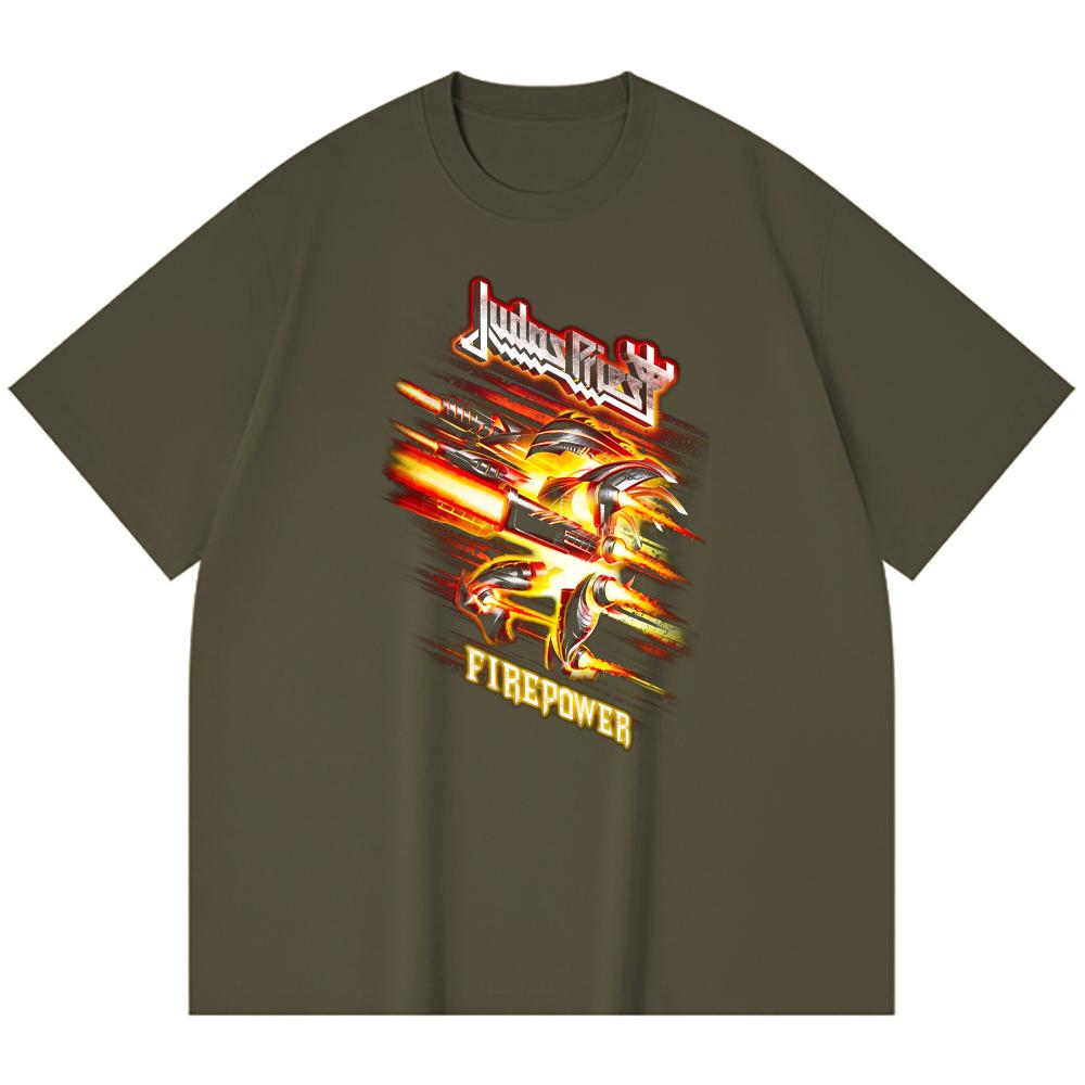 230 g/m² 100% Baumwolle Heavy Metal T-Shirt Rockband Beliebte Musik Druck Unisex Schweres Baumwoll-T-Shirt