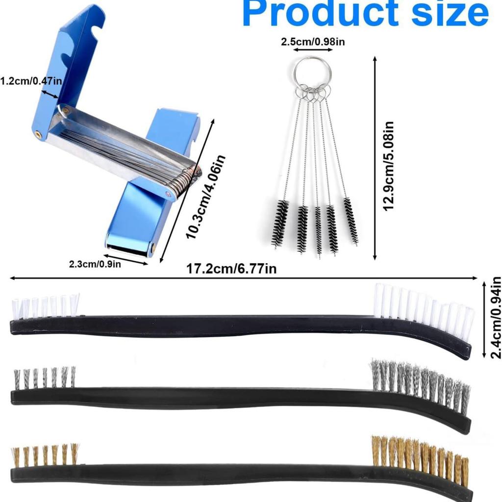 Steel Wire Brush Carburetor Cleaning Kit - Multi-Tool Set for Precise Cleaning