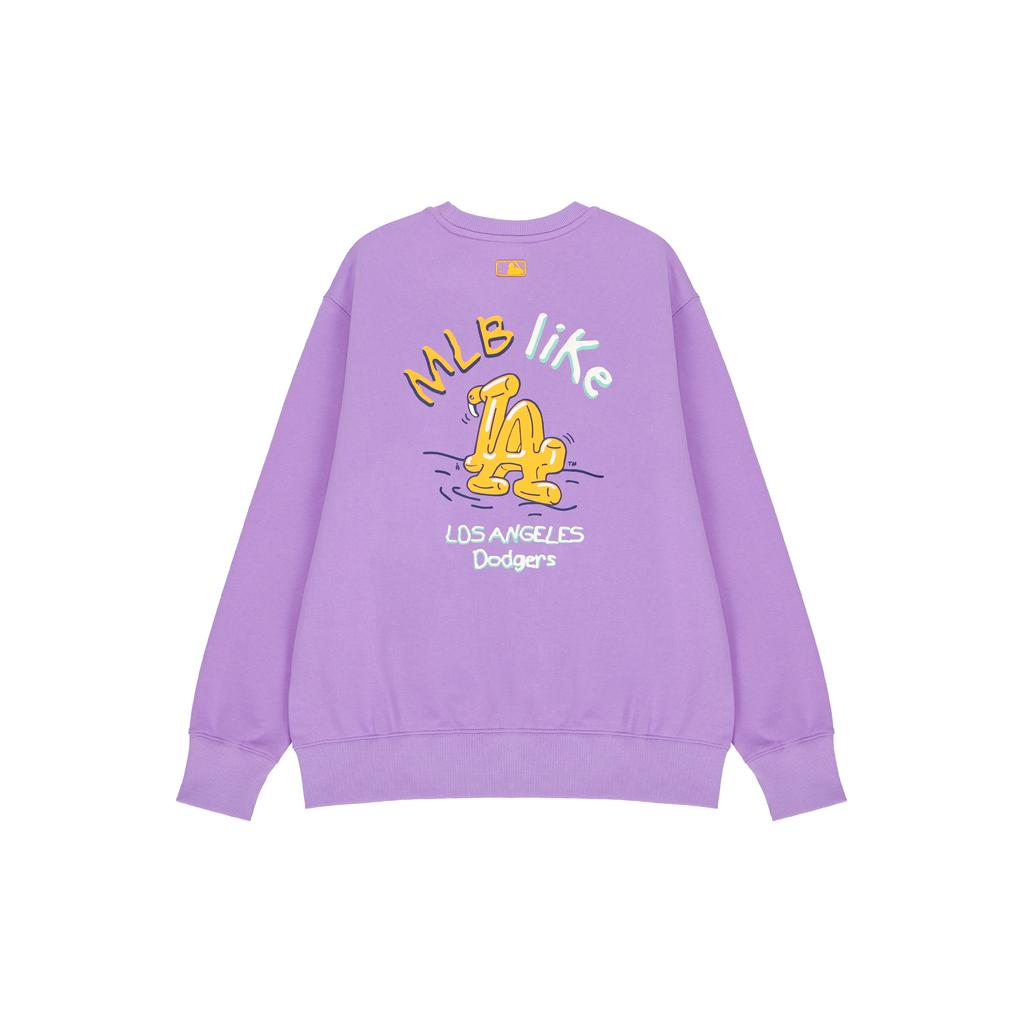New MLB Los Angeles Dodgers LIKE Sweatshirt Unisex Violet 3AMTL0221-07PPN