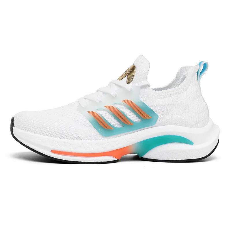 Fashion Men's Shoe Summer 2024 New Flying Woven Breathable Mesh Surface Fashion Shoes All Match Running Sports Big Size Men's Shoes