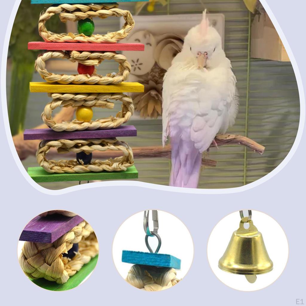 Pet Bird Bites Climb Toy Hanging Swing Funny Cage Accessories for Conures Budgie Macaws Budgies