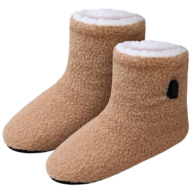 Red Light Therapy Heated Cotton Shoes: Winter Velvet, Thickened, Anti-Frost Foot Warmers.